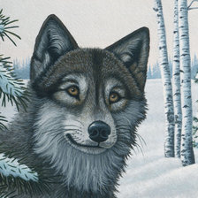Оригинал схемы вышивки «Волк» (№1201216)