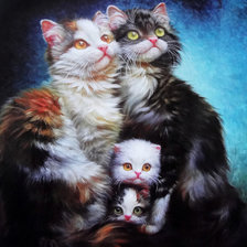 Схема вышивки «Кошачье семейство.»