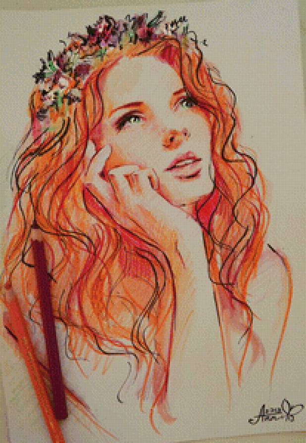 Девушка - иллюстрация - предпросмотр