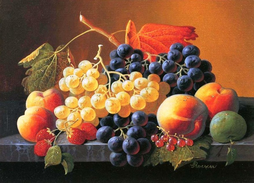 натюрморт с виноградом - натюрморт - оригинал