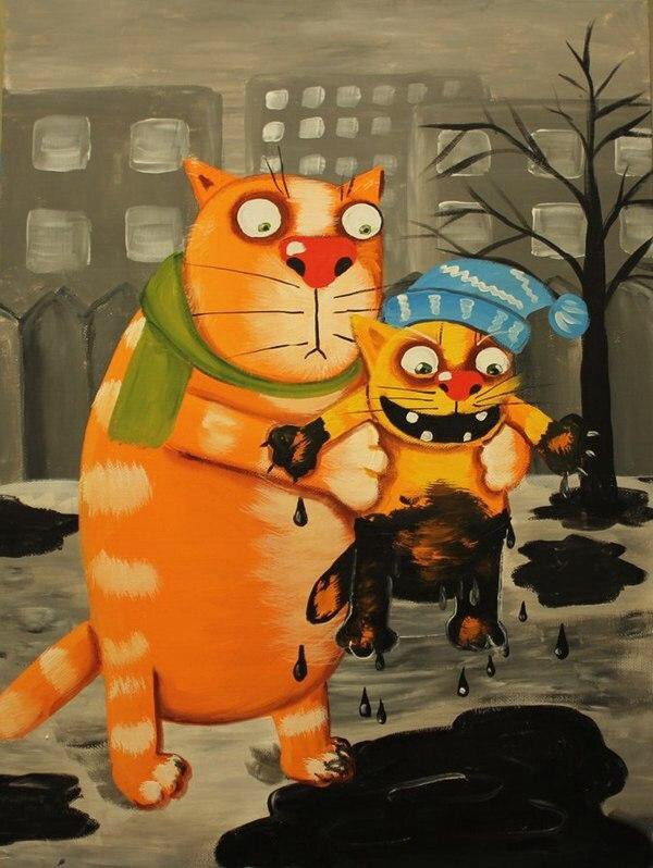 Весна - коты, юмор, весна - оригинал