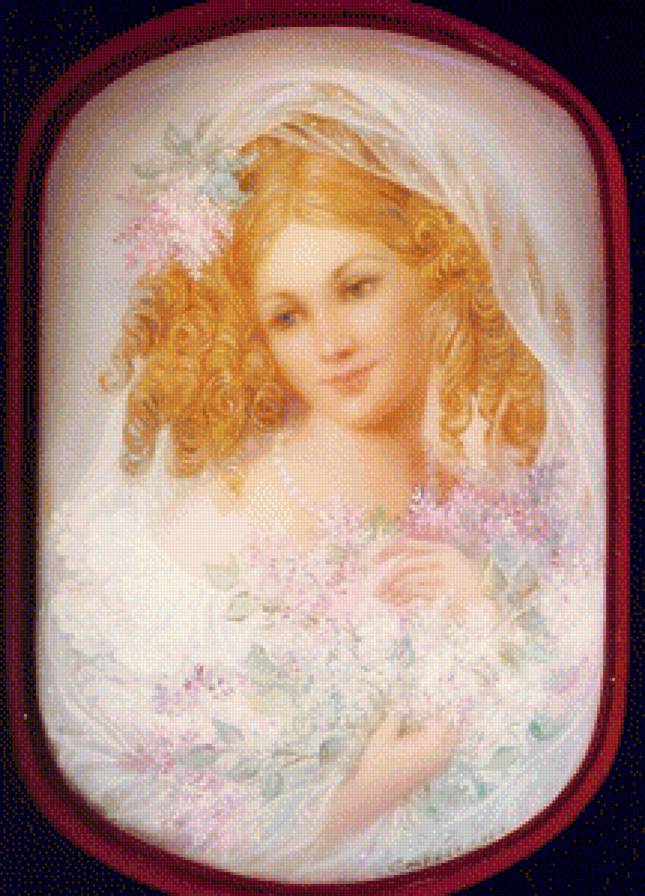 нежность в стиле ретро - девушка, портрет - предпросмотр