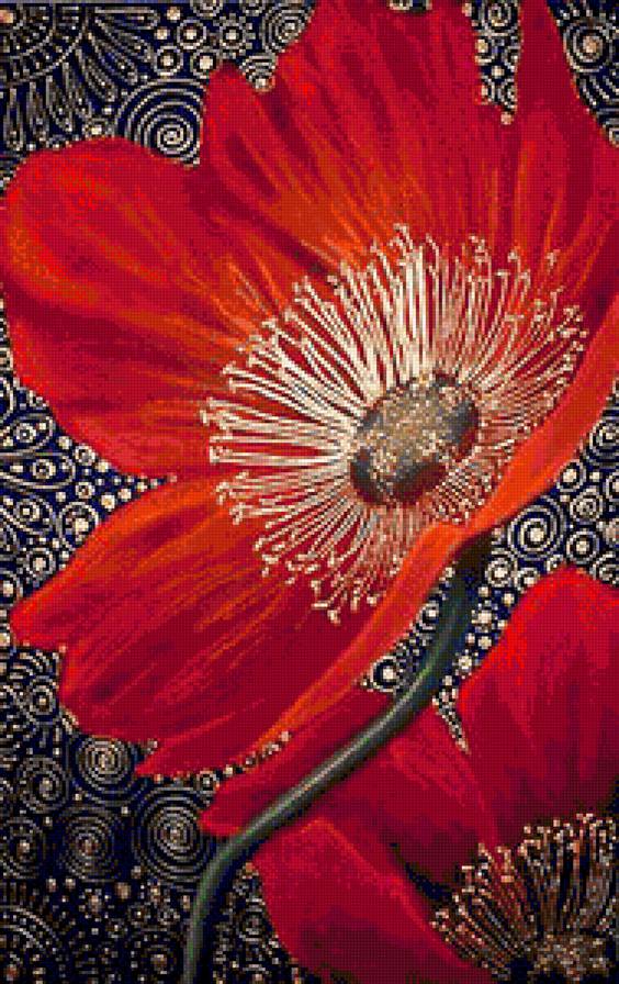 Диптих "Маки" - панно, цветы, диптих, панель, полевые цветы, красные цветы, маки, мак - предпросмотр