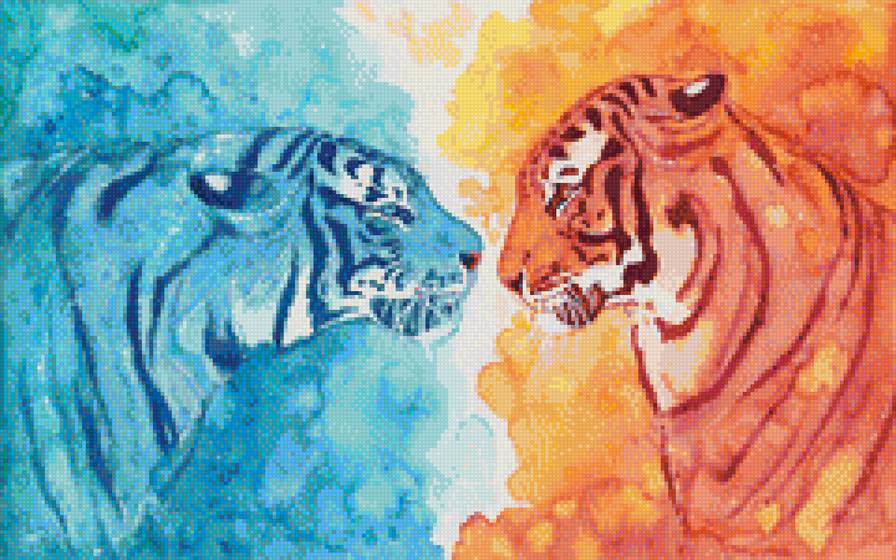 Тигры противостояние - тигры - предпросмотр