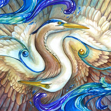 Схема вышивки «цапли»