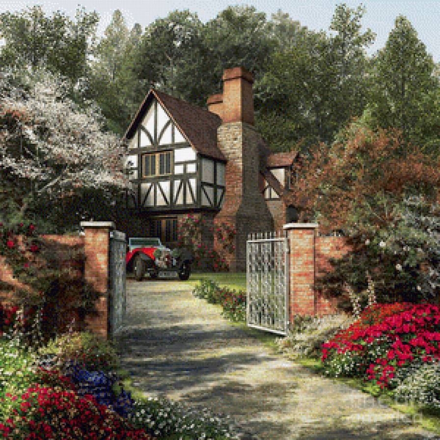 Пейзаж - вышивка крестом - предпросмотр