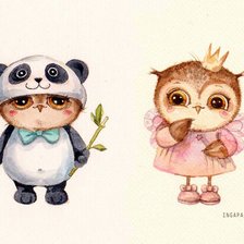 Схема вышивки «мулые совы»