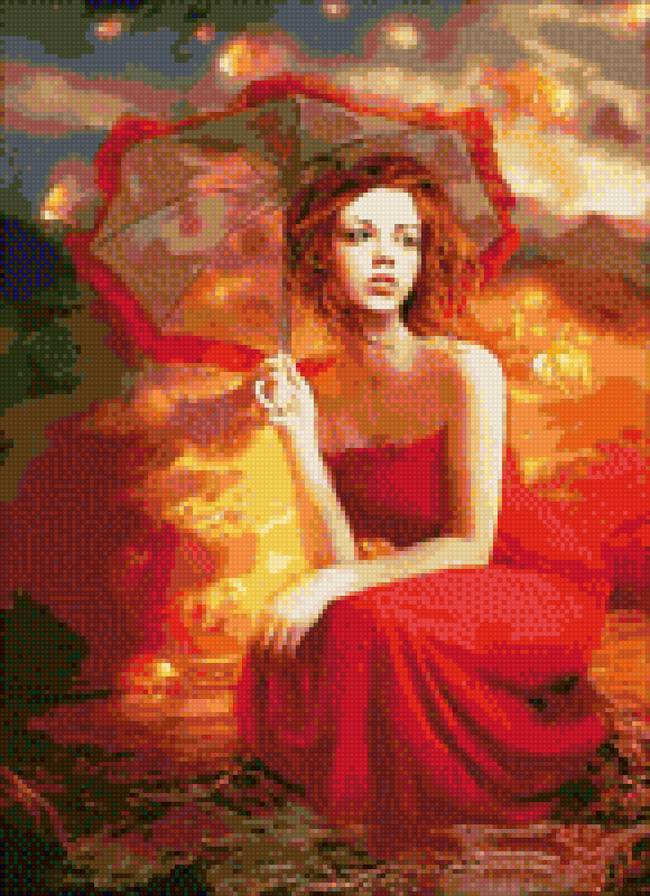 девушка с зонтом - зонт, девушка - предпросмотр