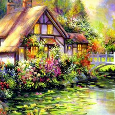 Схема вышивки «летний домик»