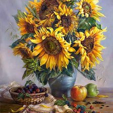 Схема вышивки «подсолнухи»