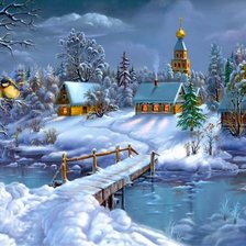 Схема вышивки «Зимний пейзаж»