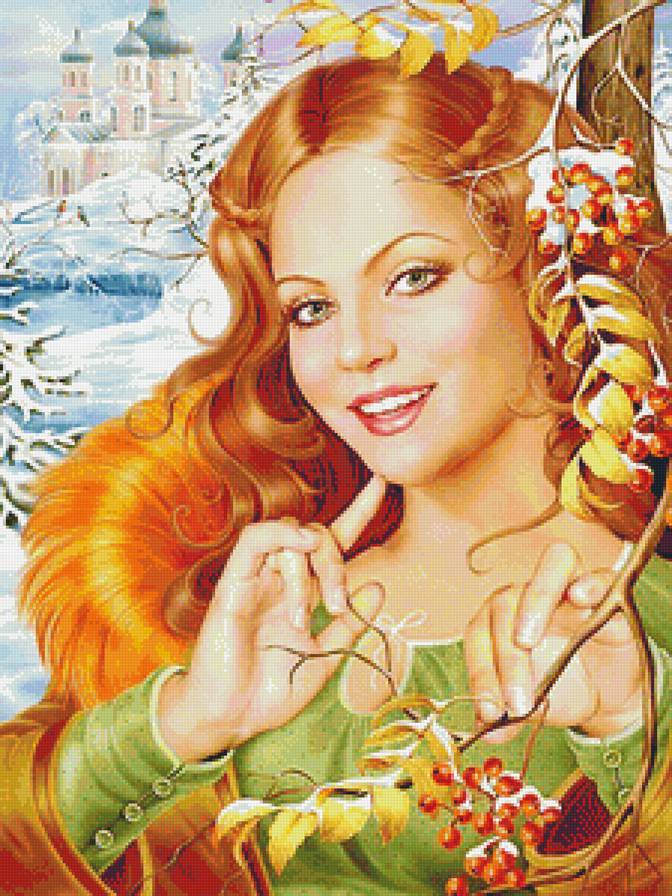 Зима - картина, люди, зима - предпросмотр