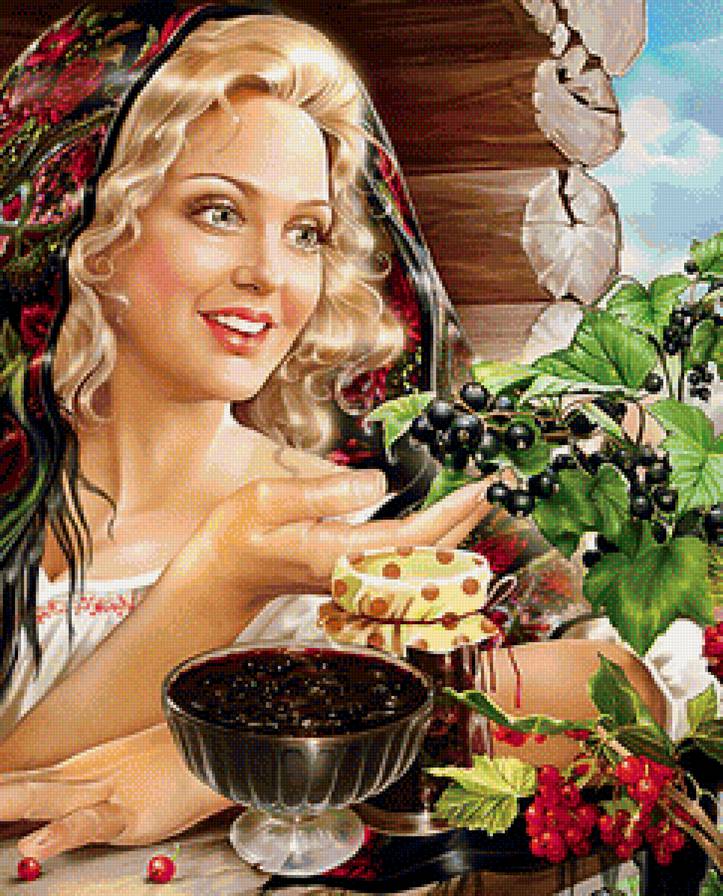 Смородинка - картина, природа, люди, лето - предпросмотр