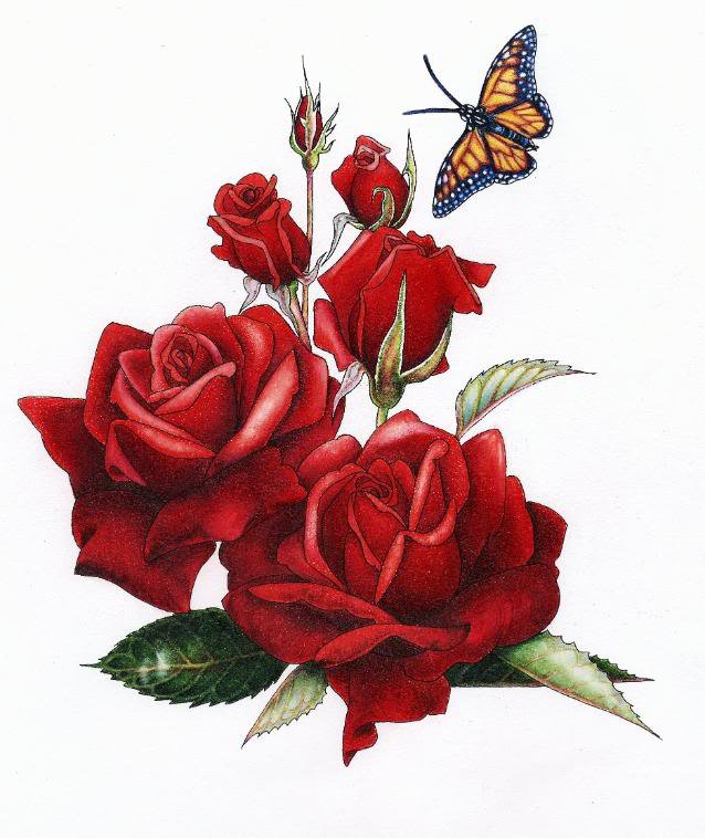 букет - бабочка роза - оригинал