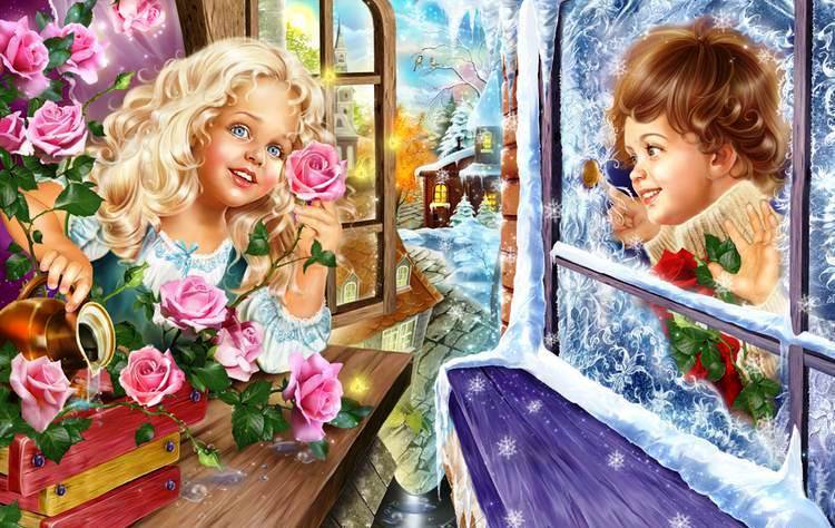 По мотивам сказок... Снежная королева - картина, дети, сказки - оригинал