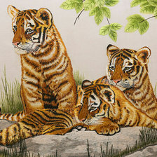 Схема вышивки «три тигренка»