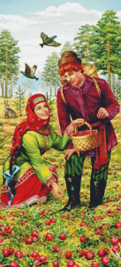 В лес по ягоды - люди, картина, природа - предпросмотр