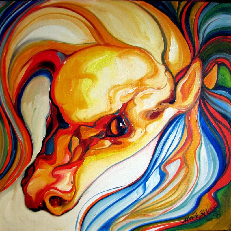 лошадь - лошадь, живопись, конь, картины, панно, домашние животные - оригинал