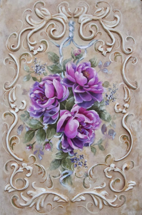 Барельеф. JONNY J PETROS - художники, подушки, цветы - оригинал