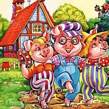 Схема вышивки «По мотивам сказок. Три поросенка»