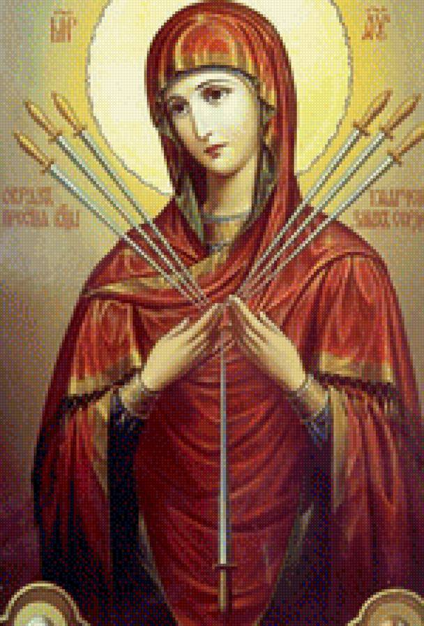 Икона 'Богоматерь Семистрельная' - икона - предпросмотр