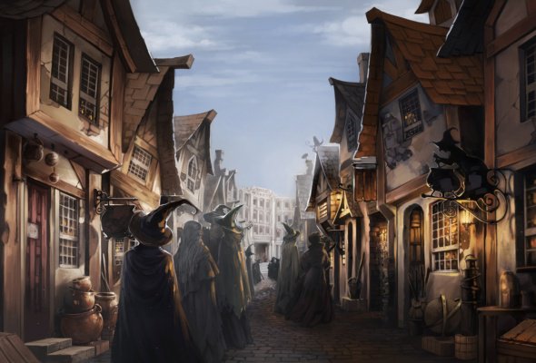 Косой переулок - волшебство, сказка, гарри поттер, книги, фэнтези - оригинал
