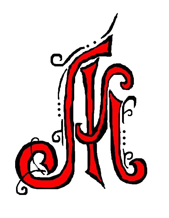 М - каллиграфия, алвафит русский - оригинал