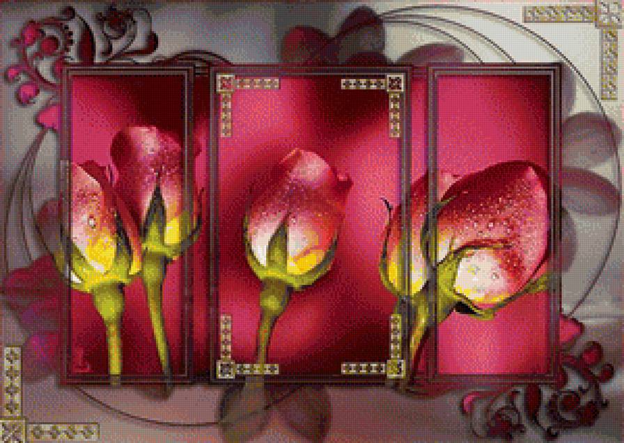 тюльпаны - картина, цветы, весна, панно, тюльпаны - предпросмотр