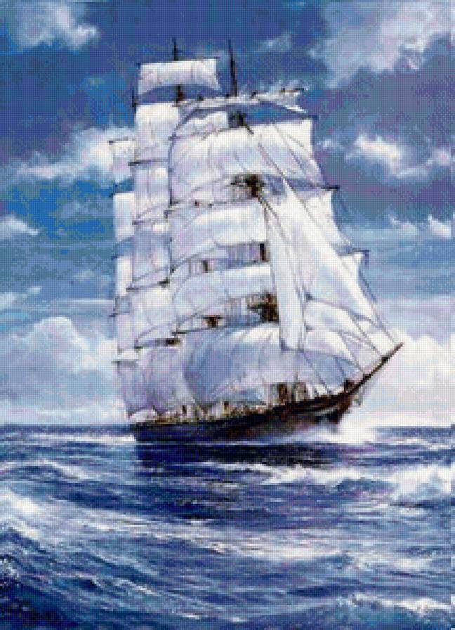 Парусник - море, парусник - предпросмотр