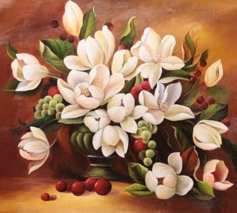 магнолия - флора, магнолия, натюрморт, цветы, букет - оригинал