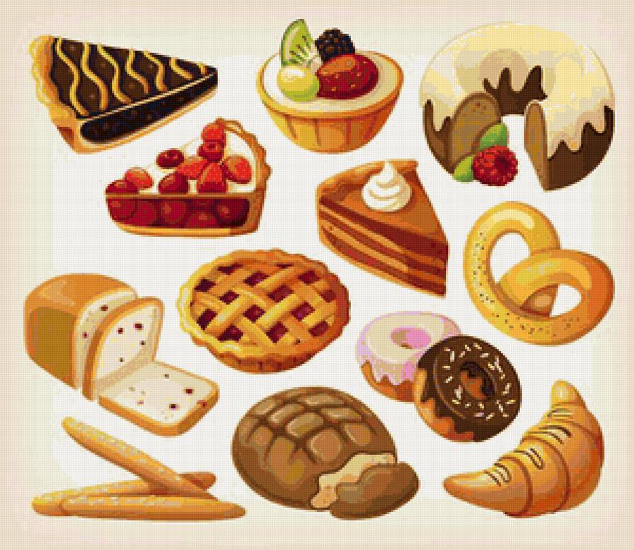 Торты, булочки, пирожные - пирожные, еда, конфеты, кухня, к чаю, к кофе - предпросмотр