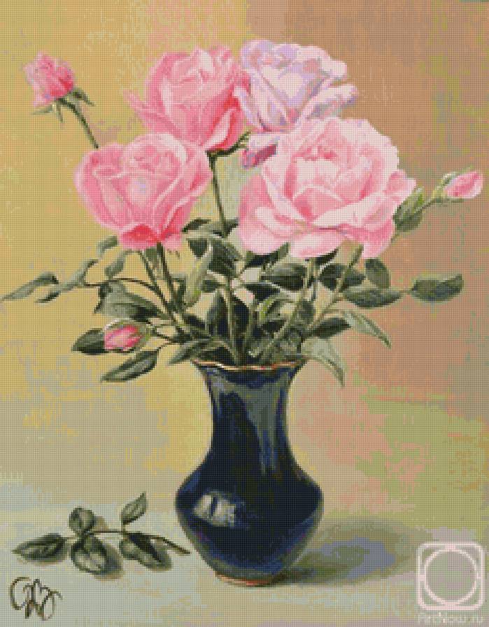 Чайная роза - цветы, натюрморт, розы - предпросмотр