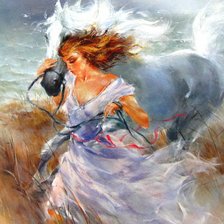 Схема вышивки «Девушка с лошадью»