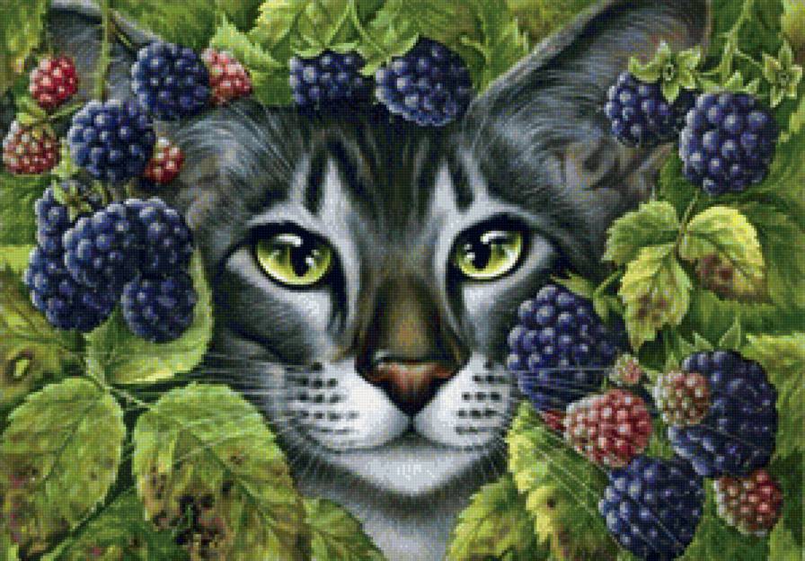 Серия "Фауна" - котенок, ягоды, кот - предпросмотр