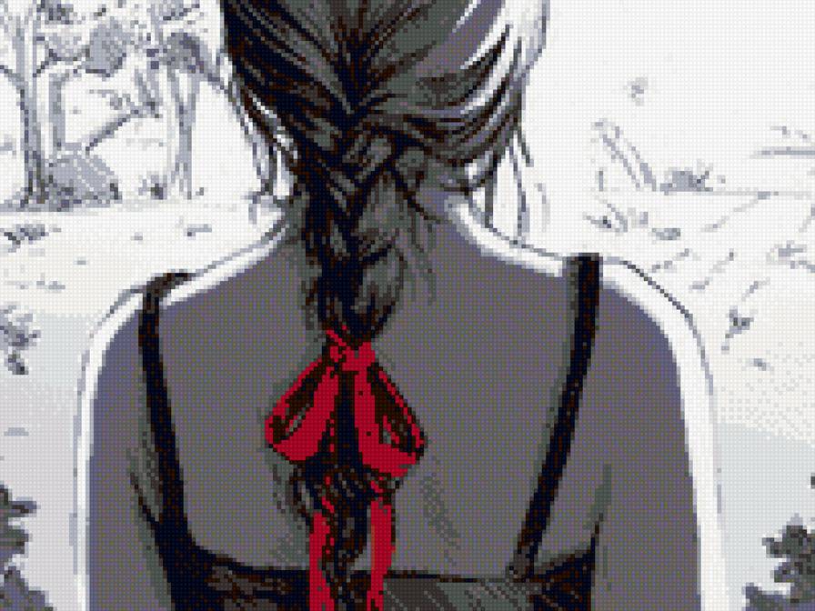 девушка - черно-белые - предпросмотр