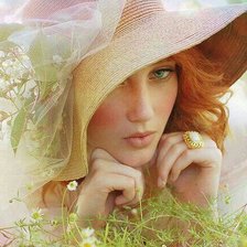 Схема вышивки «ДЕВУШКА В ШЛЯПЕ»