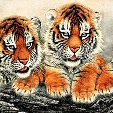 Схема вышивки «Четыре тигренка»
