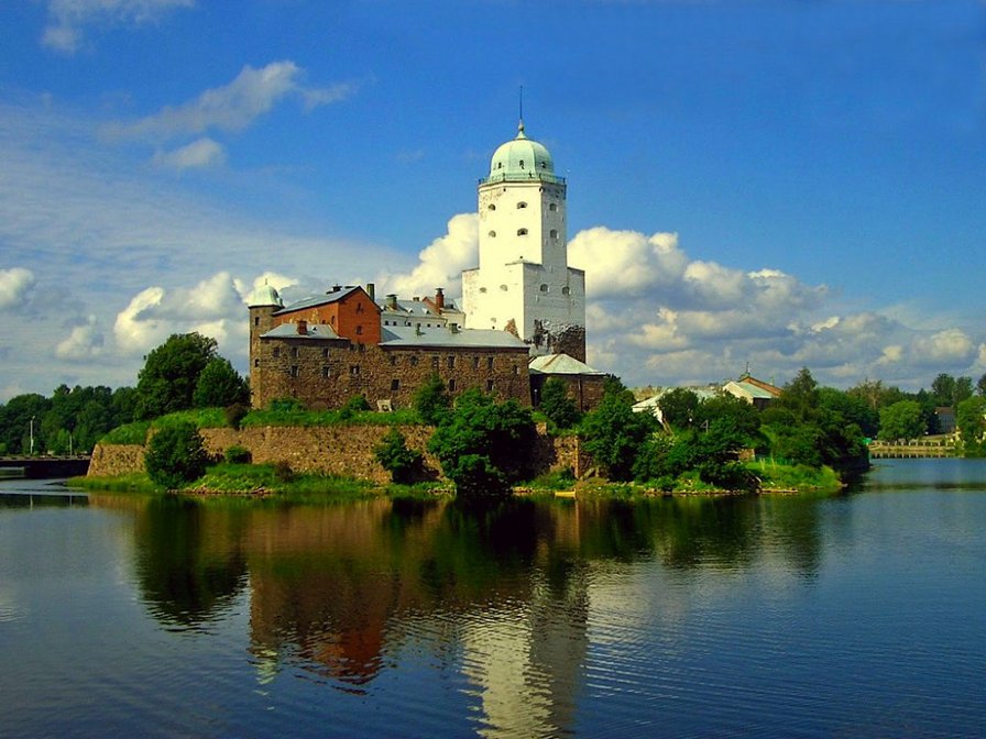 Выборгский замок - пейзаж, россия, замок, природа - оригинал