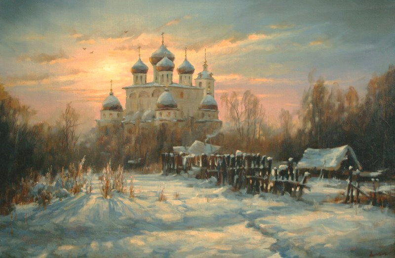 Родное - купола, зимний день, церковь - оригинал
