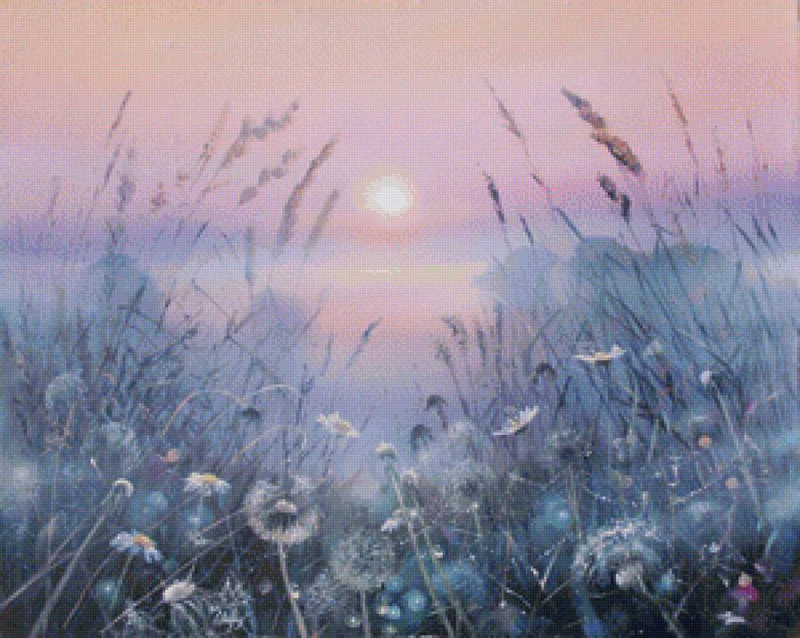 Сумерки - поле, тайна, цветы, сумерки - предпросмотр