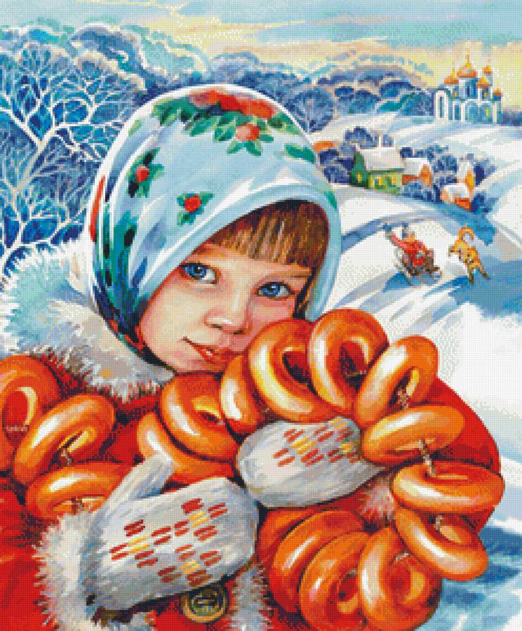 Девочка с баранками - дети, зима, детская, девочка - предпросмотр