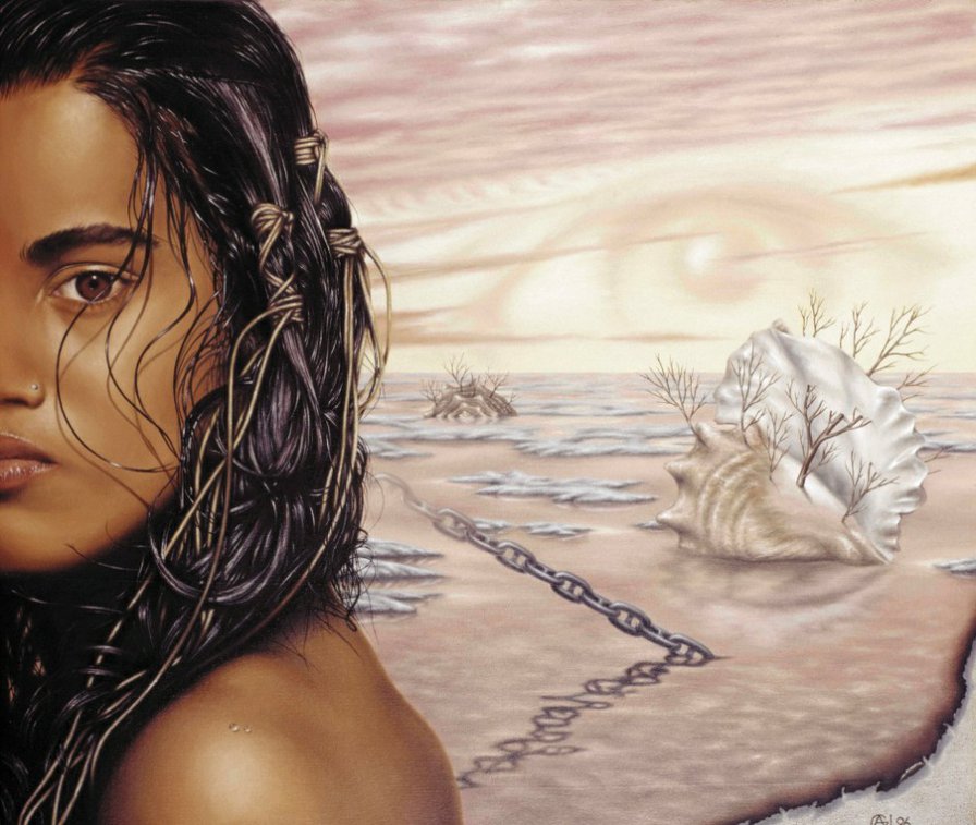 девушка и морской берег - оригинал