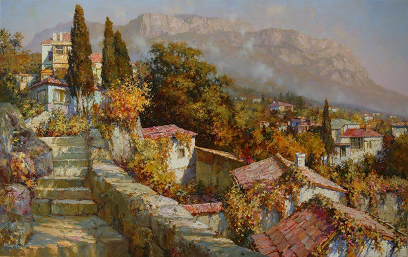 Пейзаж - горы, город, пейзаж - оригинал