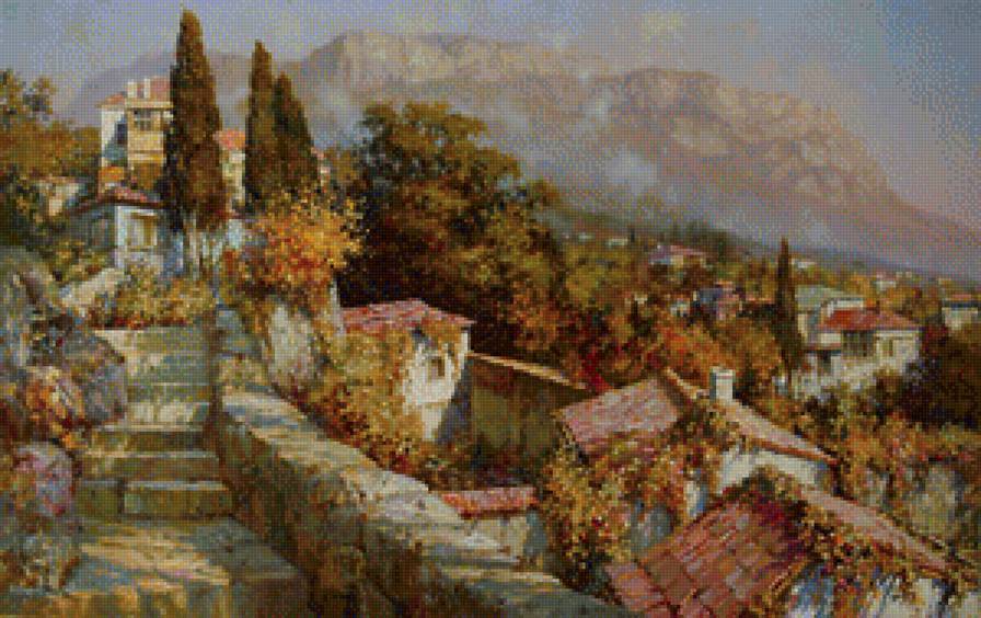 Пейзаж - город, горы, пейзаж - предпросмотр