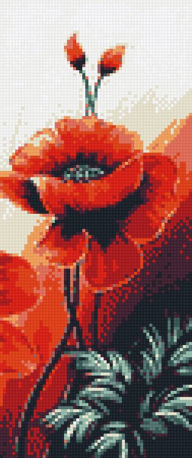 маки2 - модульные картины, триптих, маки - предпросмотр