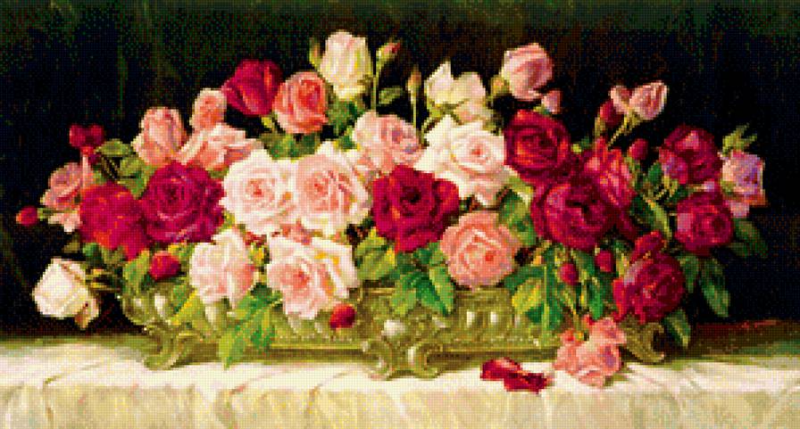 Очарование - букет, вазон, розы, натюрморт - предпросмотр