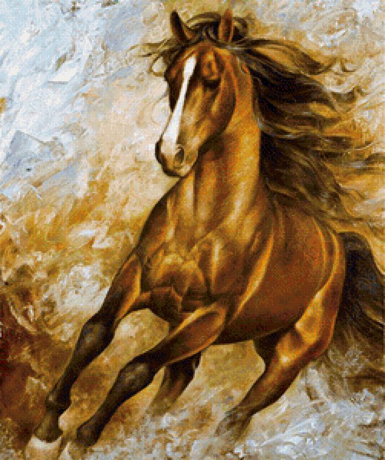 быстрее ветра - картина, лошади - предпросмотр