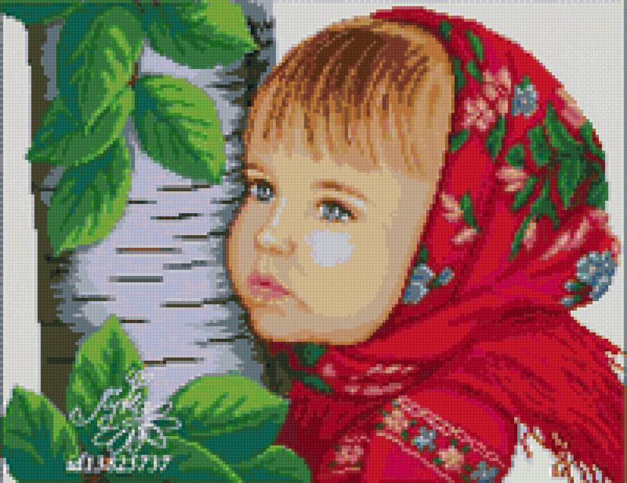 Девочка возле березы - девочка, береза - предпросмотр