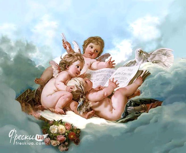 Ангелы - небо, ангелы, облака - оригинал
