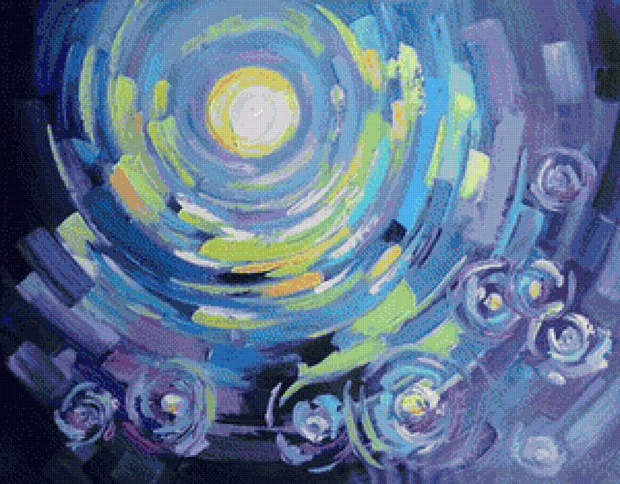 мерцание ночи - абстракция, живопись, ночь - предпросмотр